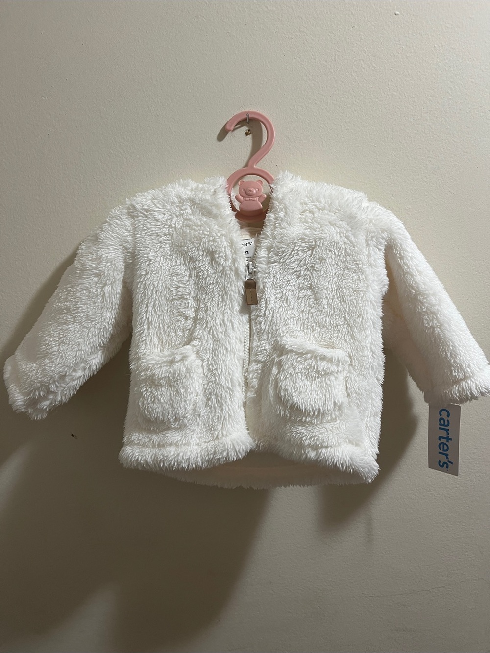 NWT Carter's Sherpa Teddy Ears Zip-Up Hoodie - 6M & 12M